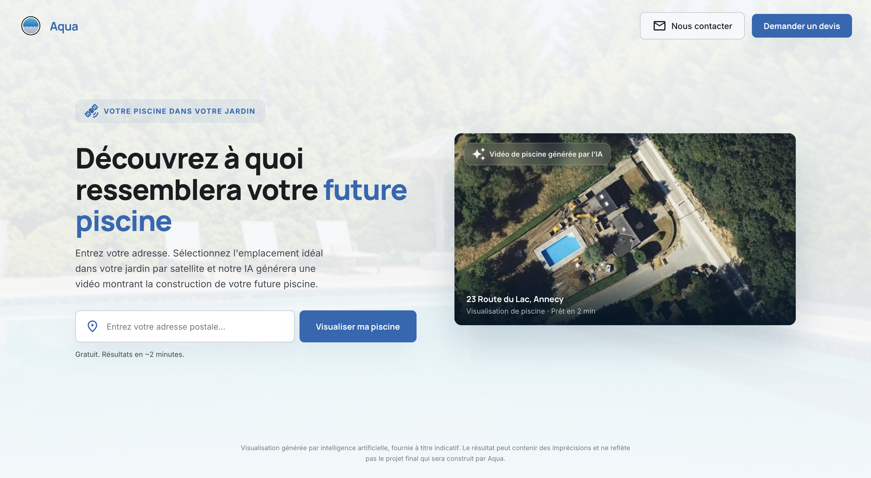 Aperçu de la page prospect en marque blanche